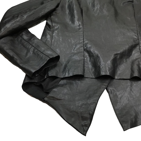 GUESS - Faux Leather Moto Jacket - Black Size M - Picture 12 of 16